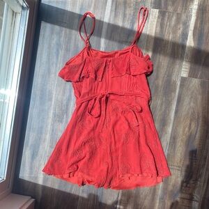 Flowy red romper